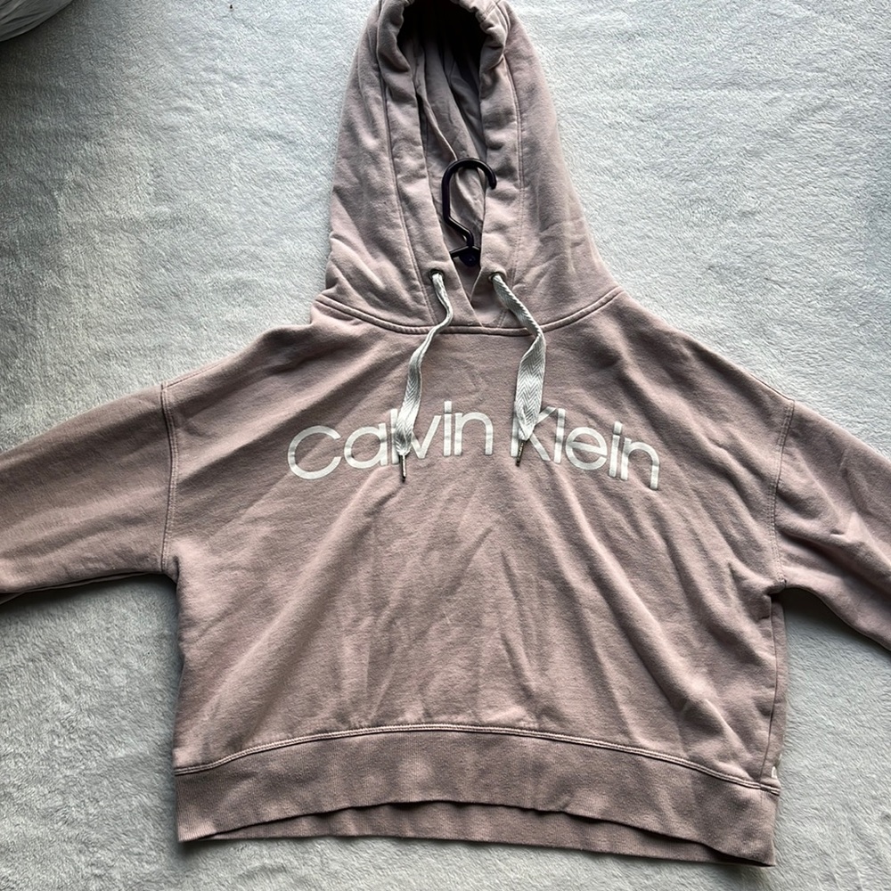 Medium Calvin Klein Dusty Rose Crop Hoodie